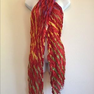 New Red Beach Striped Scarf Wrap Pareo